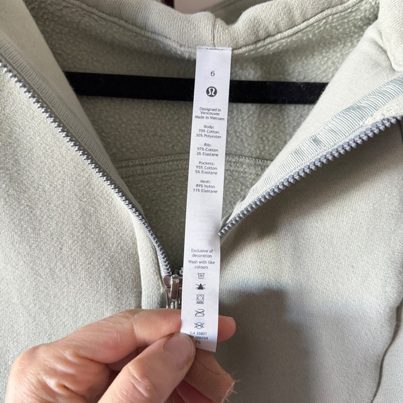 Lululemon Scuba Hoodie Light Cotton Fleece Green Fern size 6 NWOT - Picture 8 of 8